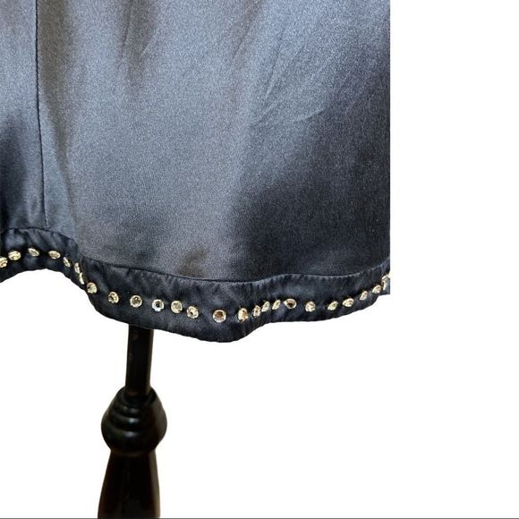 Vintage 90’s Y2K Black Silk Rhinestone Tank Top Shell Anne Klein - Picture 4 of 9